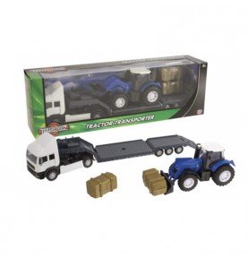 Traktoriaus transporteris Teamsterz, 10 cm, Blue-White