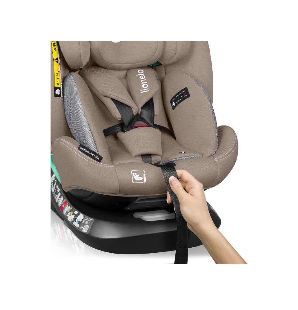 Automobilinė kėdutė Lionelo Bastiaan One i-Size, 0-36 kg, Beige Sand