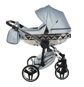 Universalus vežimėlis Junama Fluo V3 2in1, Light Blue-Silver Glossy