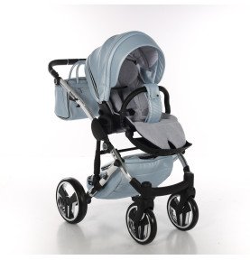 Universalus vežimėlis Junama Fluo V3 2in1, Light Blue-Silver Glossy