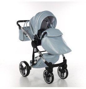 Universalus vežimėlis Junama Fluo V3 2in1, Light Blue-Silver Glossy