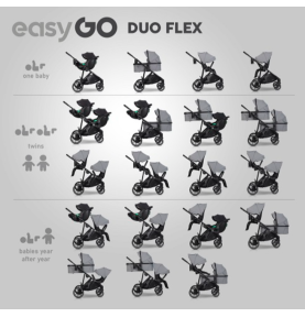 Universalus vežimėlis Easygo Duoflex Cloudy Gray