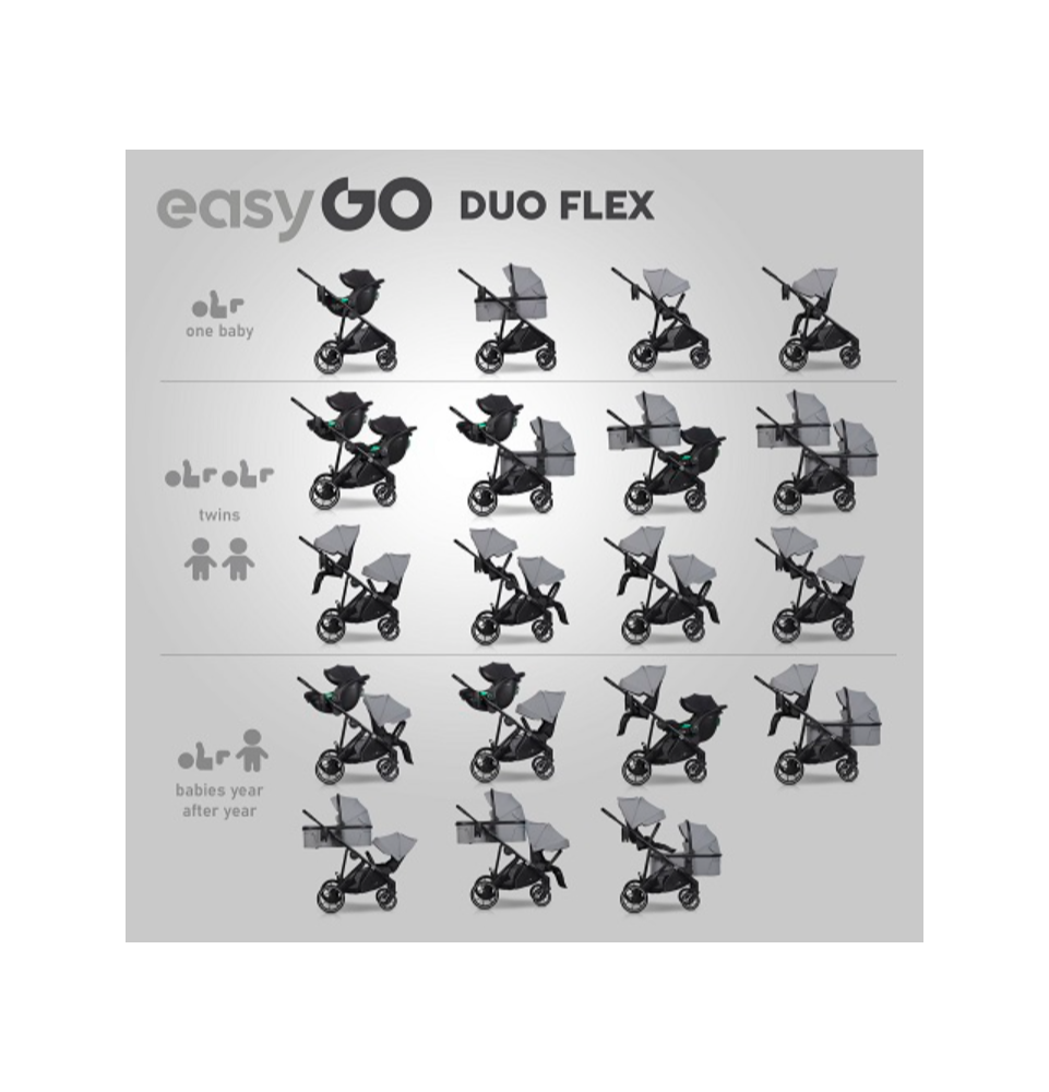 Universalus vežimėlis Easygo Duoflex Cloudy Gray