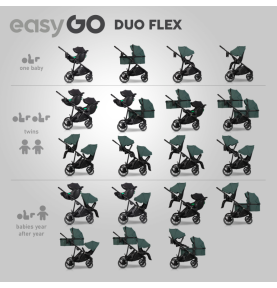 Universalus vežimėlis Easygo Duoflex Sage Green