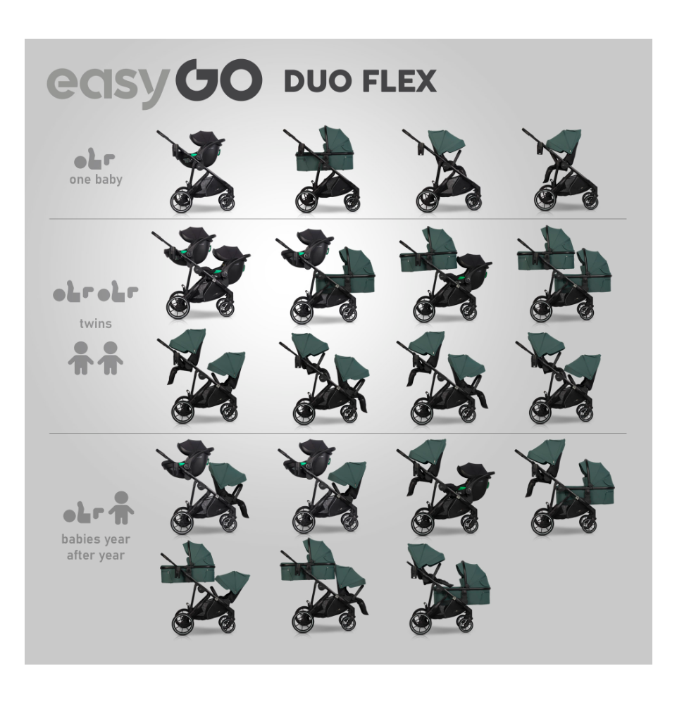 Universalus vežimėlis Easygo Duoflex Sage Green