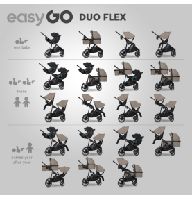 Universalus vežimėlis Easygo Duoflex Savana Beige