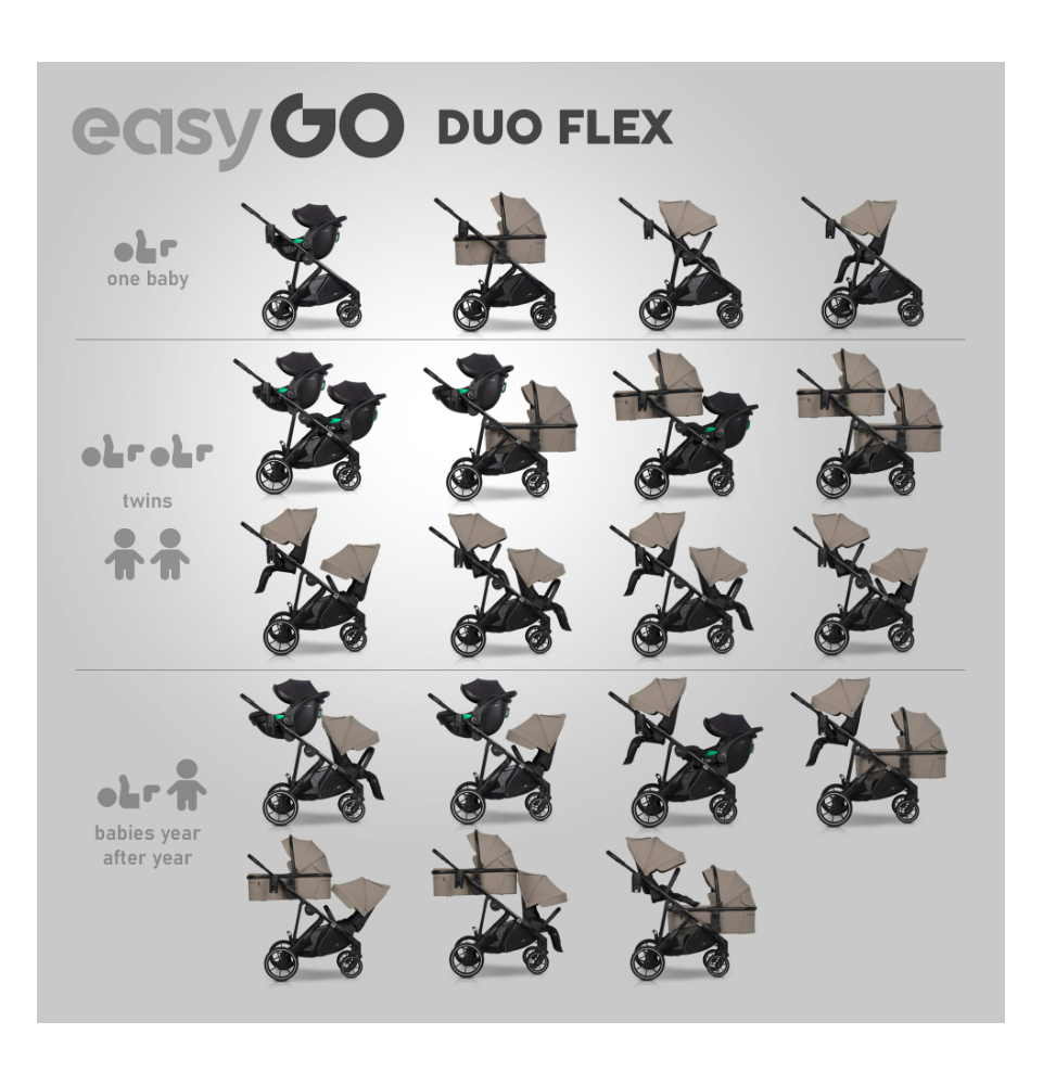 Universalus vežimėlis Easygo Duoflex Savana Beige