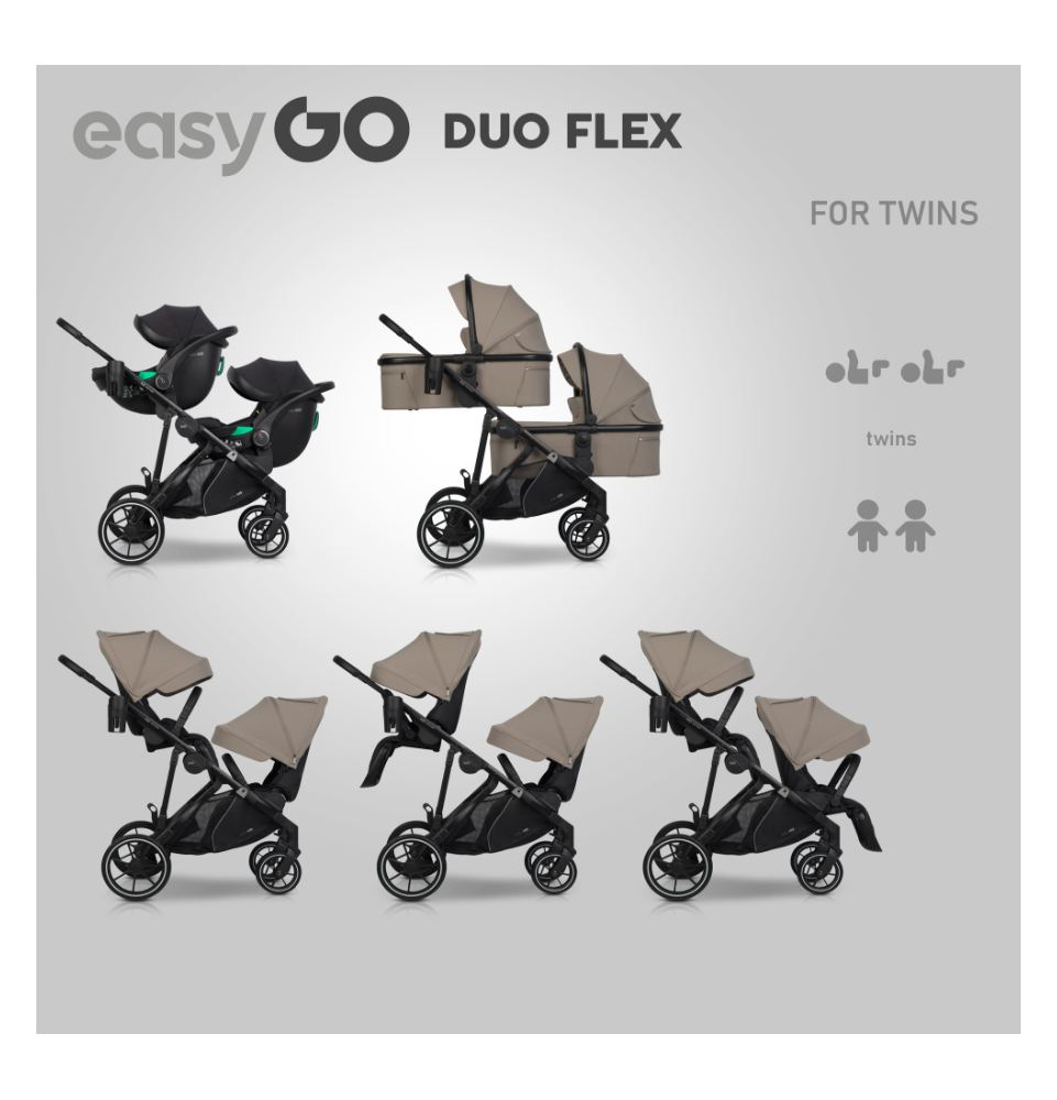 Universalus vežimėlis Easygo Duoflex Savana Beige