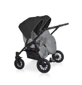 Universalus vežimėlis dvynukams Riko Basic Saxo Grey Fox