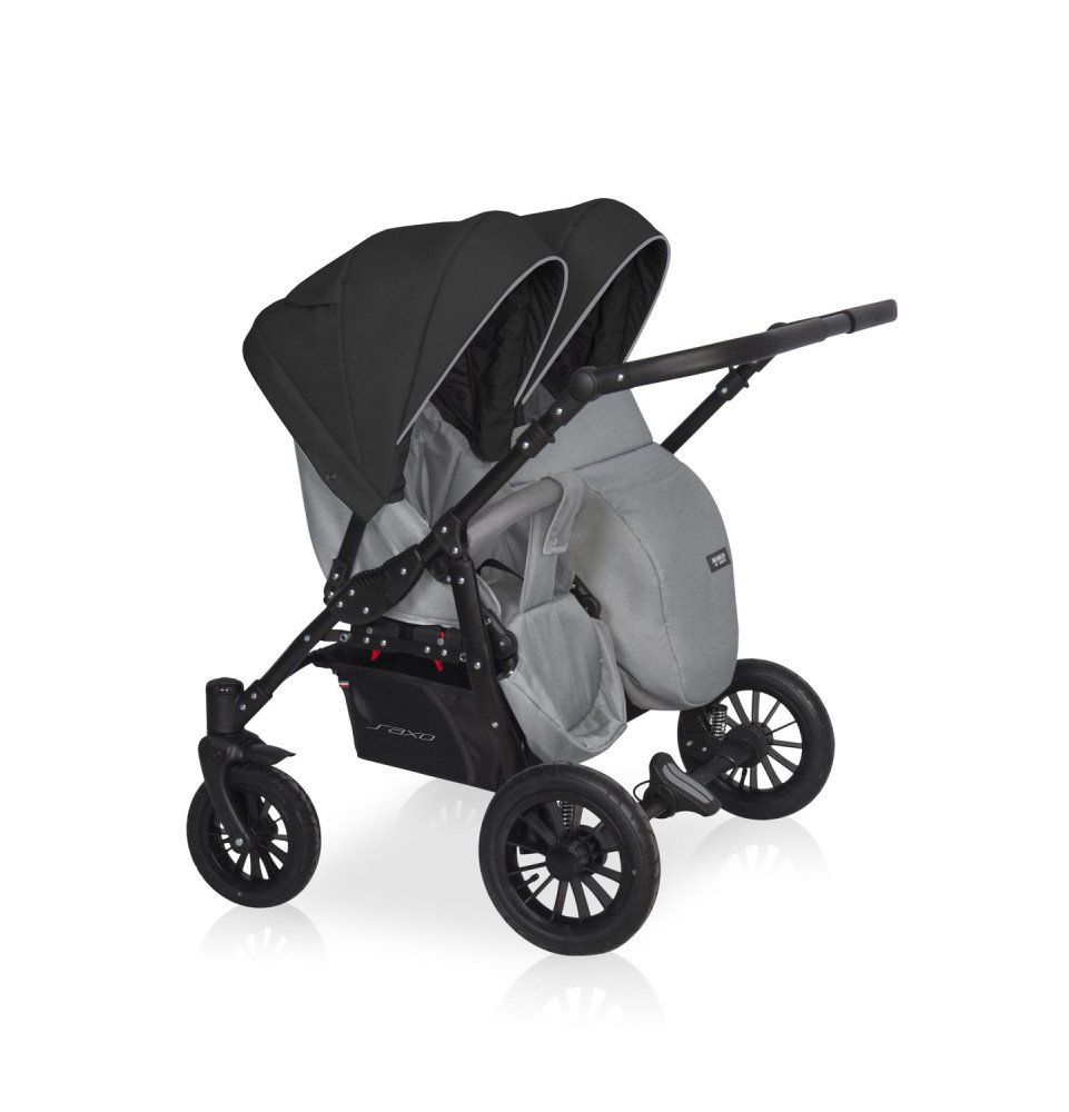 Universalus vežimėlis dvynukams Riko Basic Saxo Grey Fox