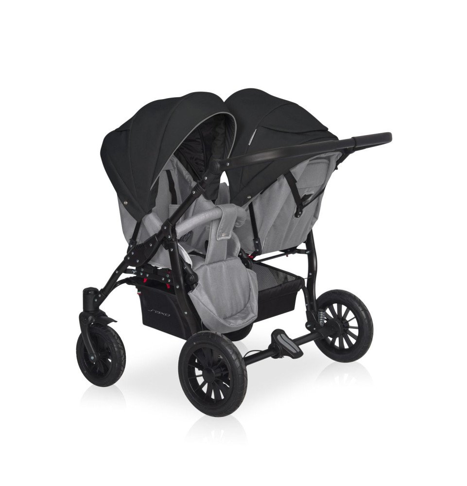 Universalus vežimėlis dvynukams Riko Basic Saxo Grey Fox