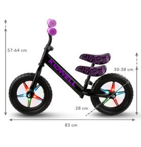 Balansinis dviratukas Kidwell Rebel LED Neon Pink