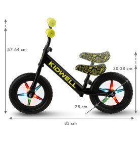 Balansinis dviratukas Kidwell Rebel LED Neon Yellow