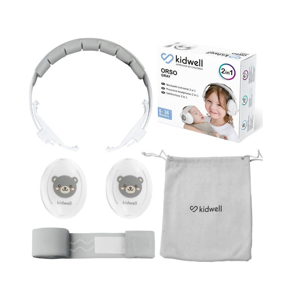 Ausinės vaikams nuo triukšmo Kidwell ORSO 2 in 1, pilka