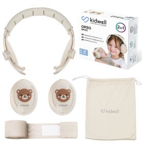 Ausinės vaikams nuo triukšmo Kidwell ORSO Beige 2 in 1, smėlinė