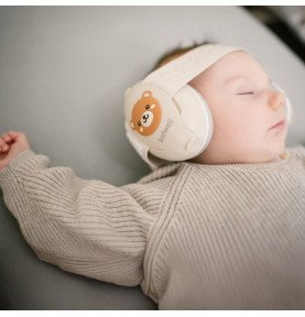 Ausinės vaikams nuo triukšmo Kidwell ORSO Beige 2 in 1, smėlinė