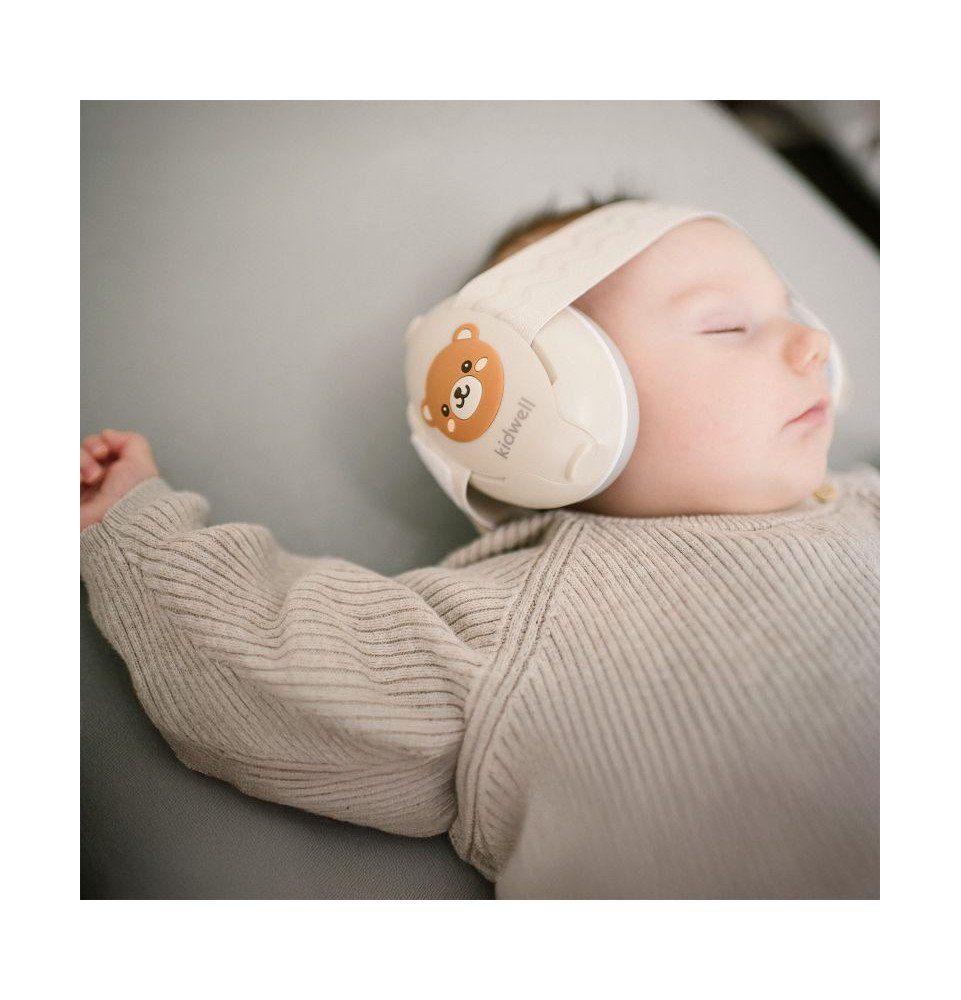 Ausinės vaikams nuo triukšmo Kidwell ORSO Beige 2 in 1, smėlinė