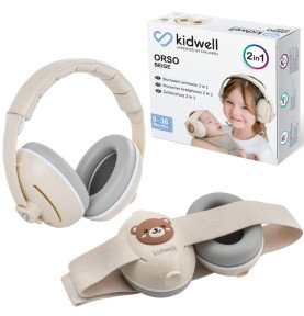 Ausinės vaikams nuo triukšmo Kidwell ORSO Beige 2 in 1, smėlinė