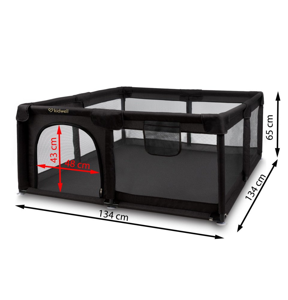 Žaidimų maniežas Kidwell FANKO Black 130x130