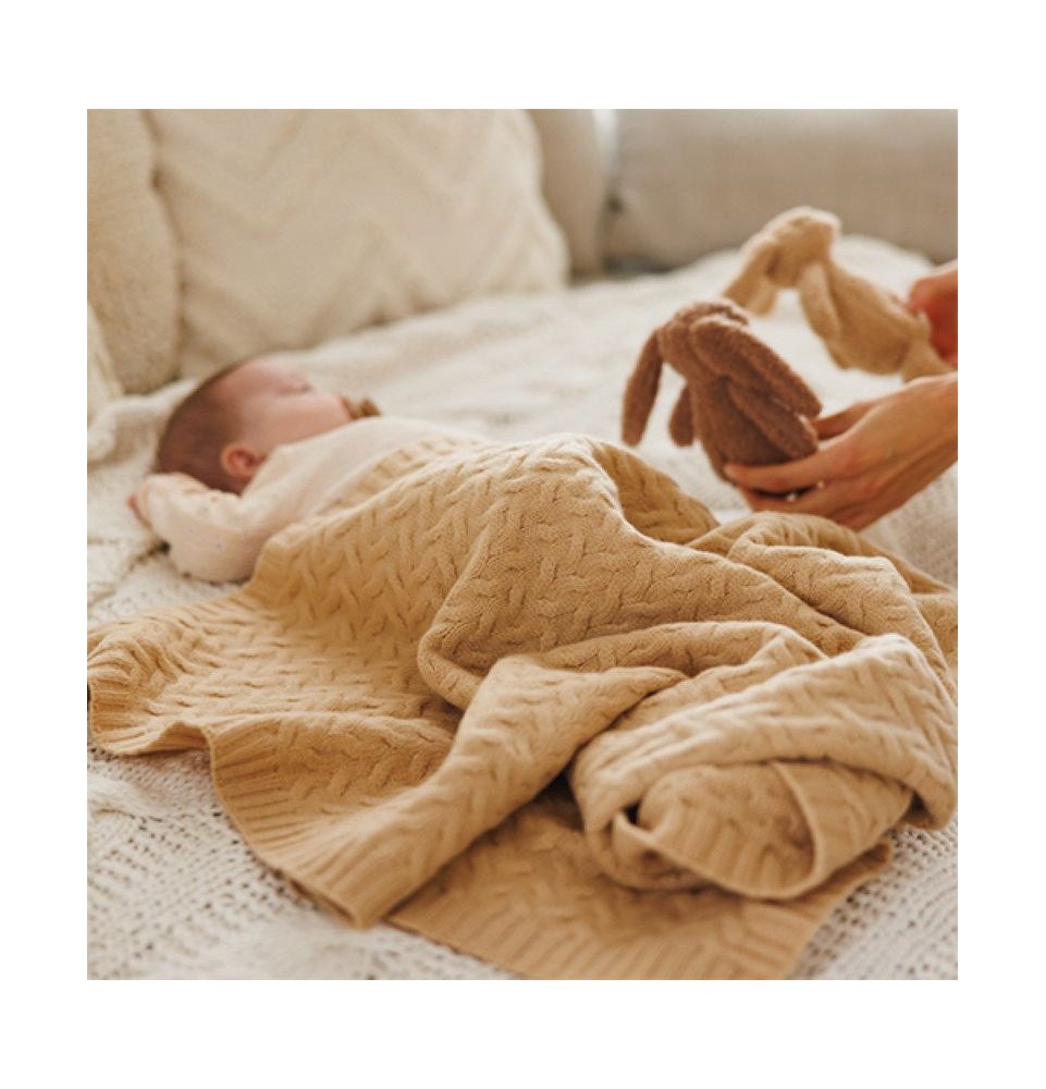 Merino vilnos pledas BabyOno, kreminis