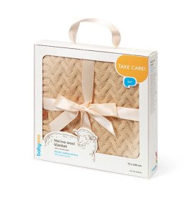 Merino vilnos pledas BabyOno, kreminis