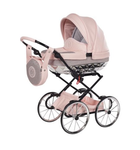Vežimėlis lėlėms Junama HandCraft Mini Gliter Pink