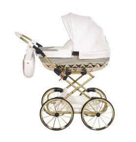 Vežimėlis lėlėms Junama HandCraft Mini Gliter white/gold Vežimėlis lėlėms Junama HandCraft Mini Gliter white/gold