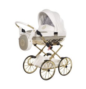 Vežimėlis lėlėms Junama HandCraft Mini Gliter White/Gold