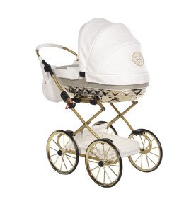Vežimėlis lėlėms Junama HandCraft Mini Gliter white/gold Vežimėlis lėlėms Junama HandCraft Mini Gliter white/gold