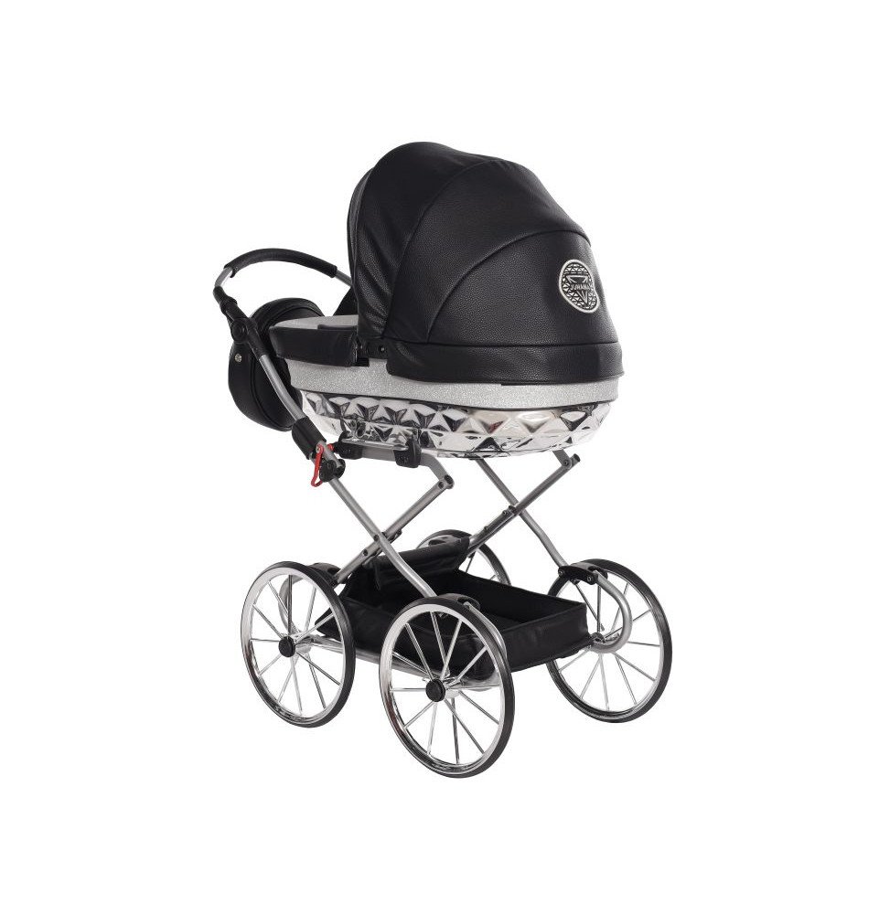 Vežimėlis lėlėms Junama HandCraft Mini Gliter Black