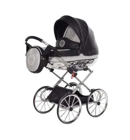 Vežimėlis lėlėms Junama HandCraft Mini Gliter Black