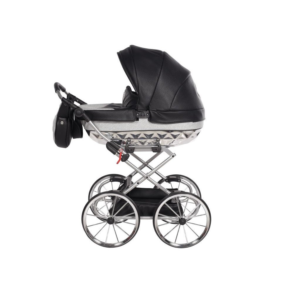 Vežimėlis lėlėms Junama HandCraft Mini Gliter Black