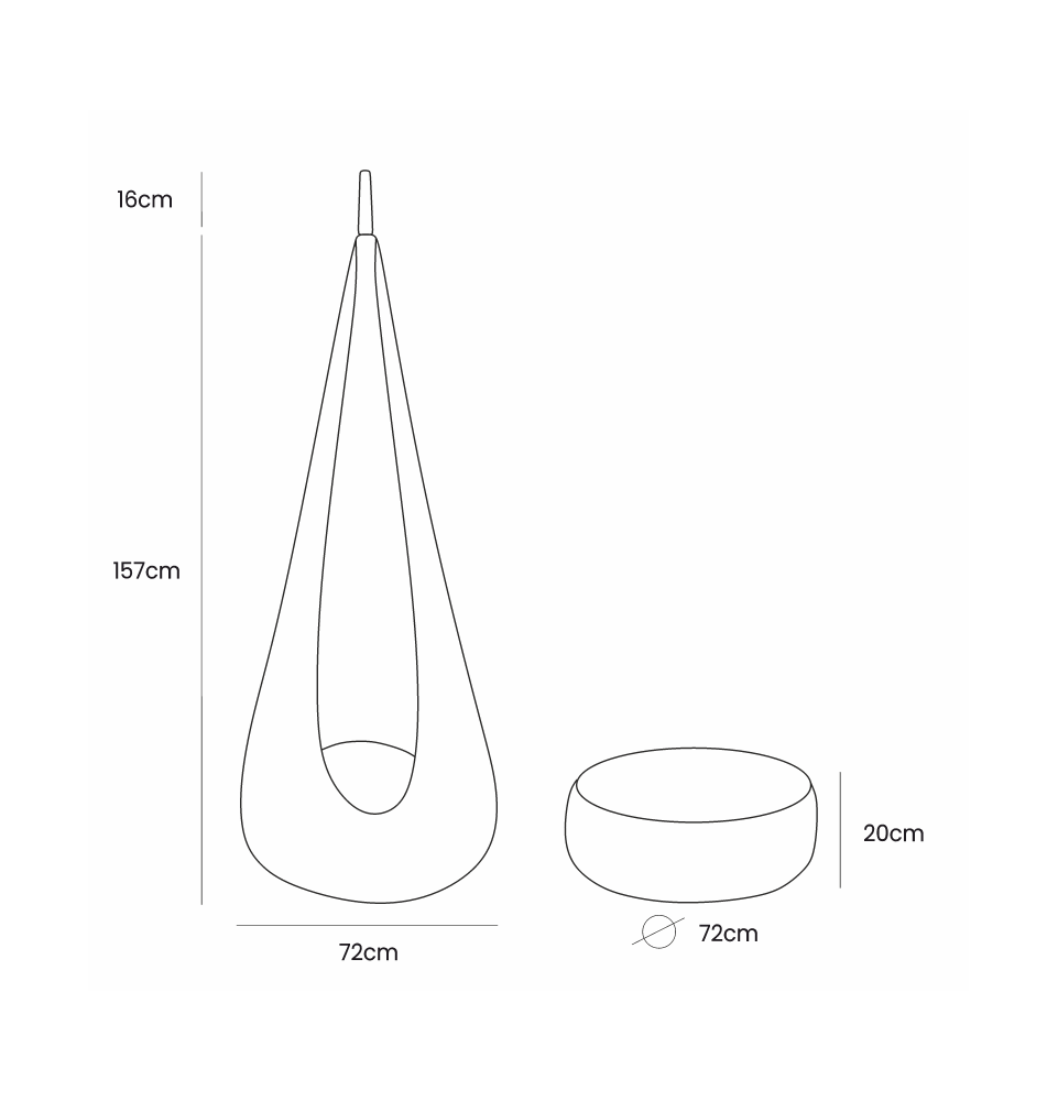 Sūpynės-kokonas vaikams, smėlio pilka