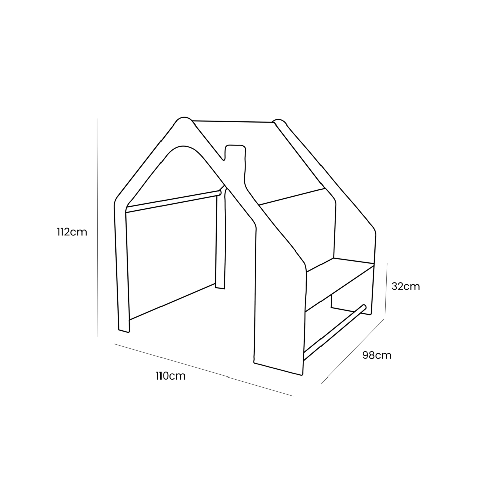 Medinis namelis su žydru stogu