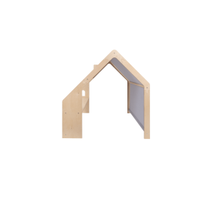 Medinis namelis su žydru stogu