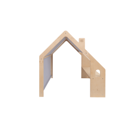 Medinis namelis su žydru stogu