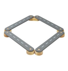 Medinis sensorinis takas, 4 dalių, pilkas Medinis sensorinis takas, 4 dalių, pilkas