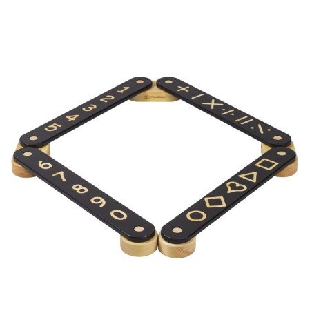 Medinis sensorinis takas, 4 dalių, juodas