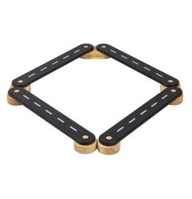 Medinis sensorinis takas, 4 dalių, juodas Medinis sensorinis takas, 4 dalių, juodas