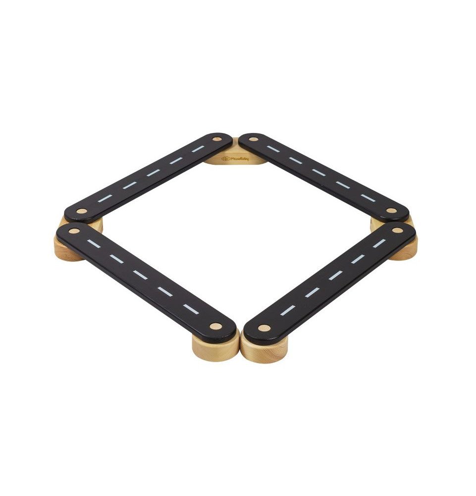 Medinis sensorinis takas, 4 dalių, juodas