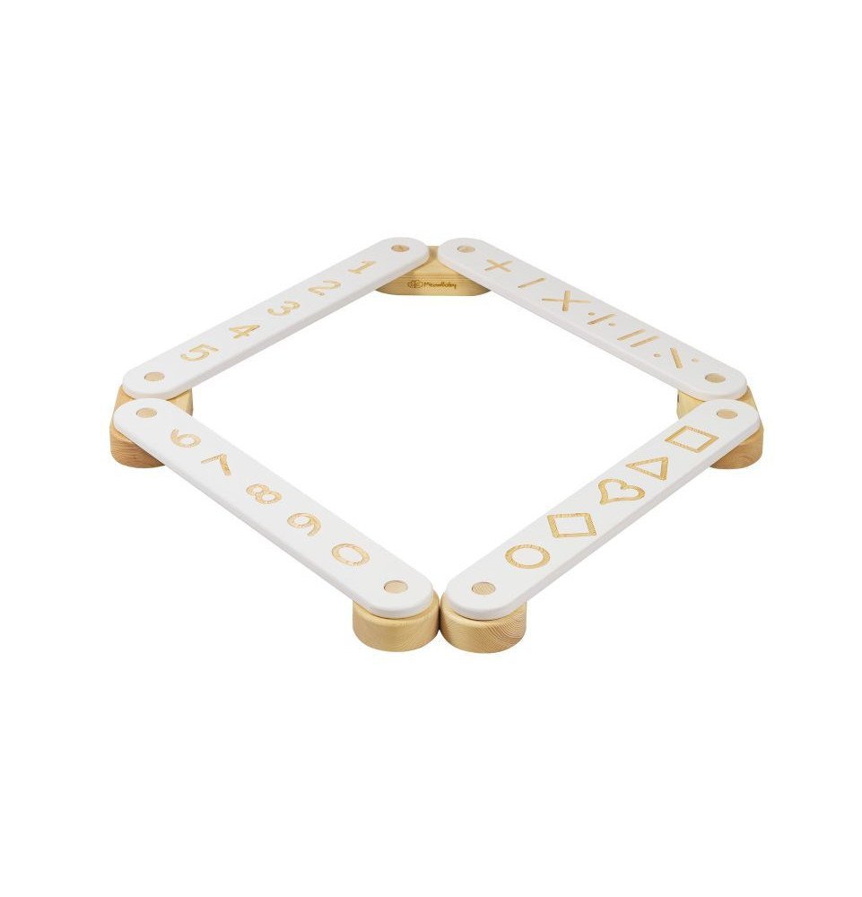 Medinis sensorinis takas, 4 dalių, baltas Medinis sensorinis takas, 4 dalių, baltas