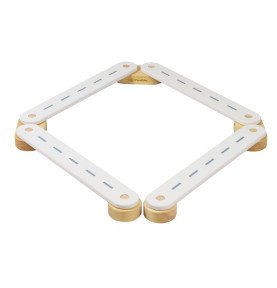 Medinis sensorinis takas, 4 dalių, baltas Medinis sensorinis takas, 4 dalių, baltas