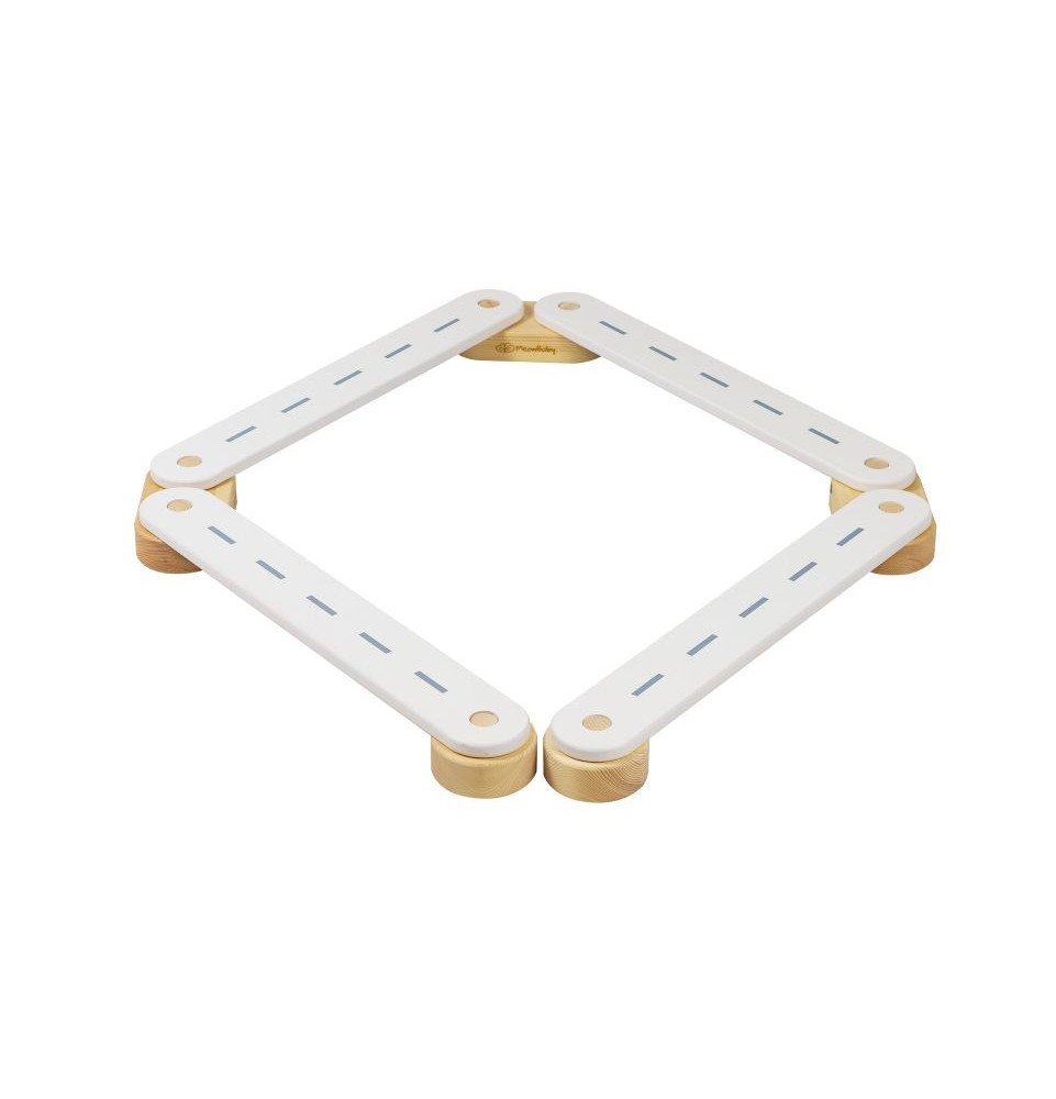 Medinis sensorinis takas, 4 dalių, baltas