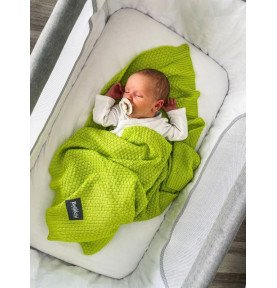 Megztas pledas, 100 % bambukas, žalias