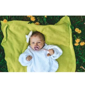 Megztas pledas, 100 % bambukas, žalias