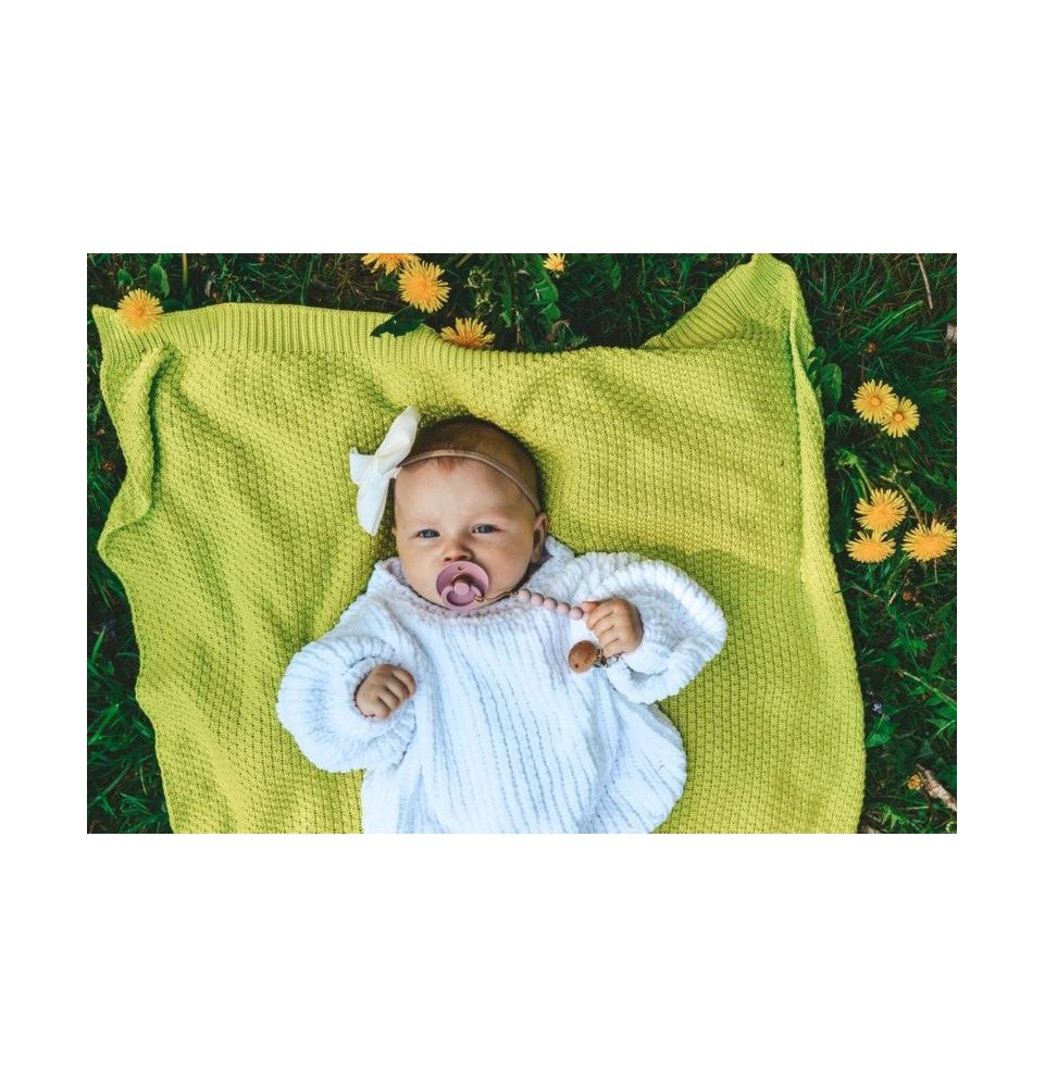 Megztas pledas, 100 % bambukas, žalias