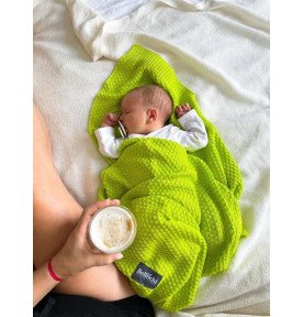 Megztas pledas, 100 % bambukas, žalias