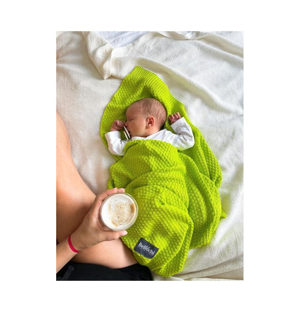 Megztas pledas, 100 % bambukas, žalias