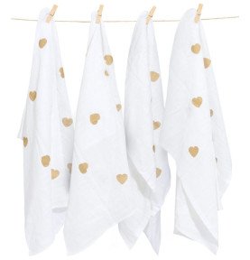 Vystyklai kūdikiams Golden Hearts, 4 vnt.