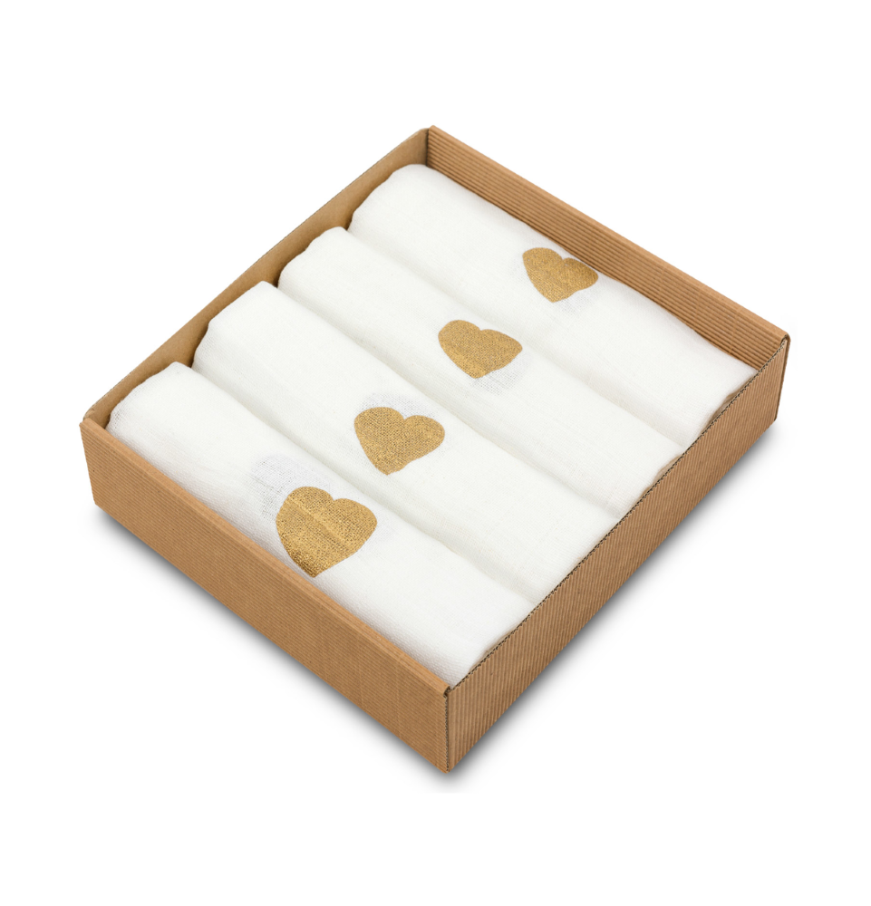 Vystyklai kūdikiams Golden Hearts, 4 vnt.